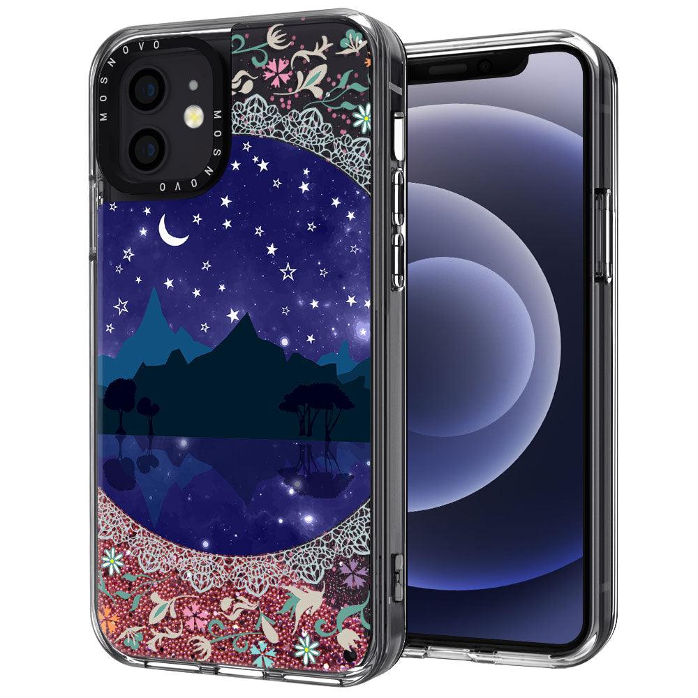 Starry Night Glitter Phone Case - iPhone 12 Mini Case - MOSNOVO