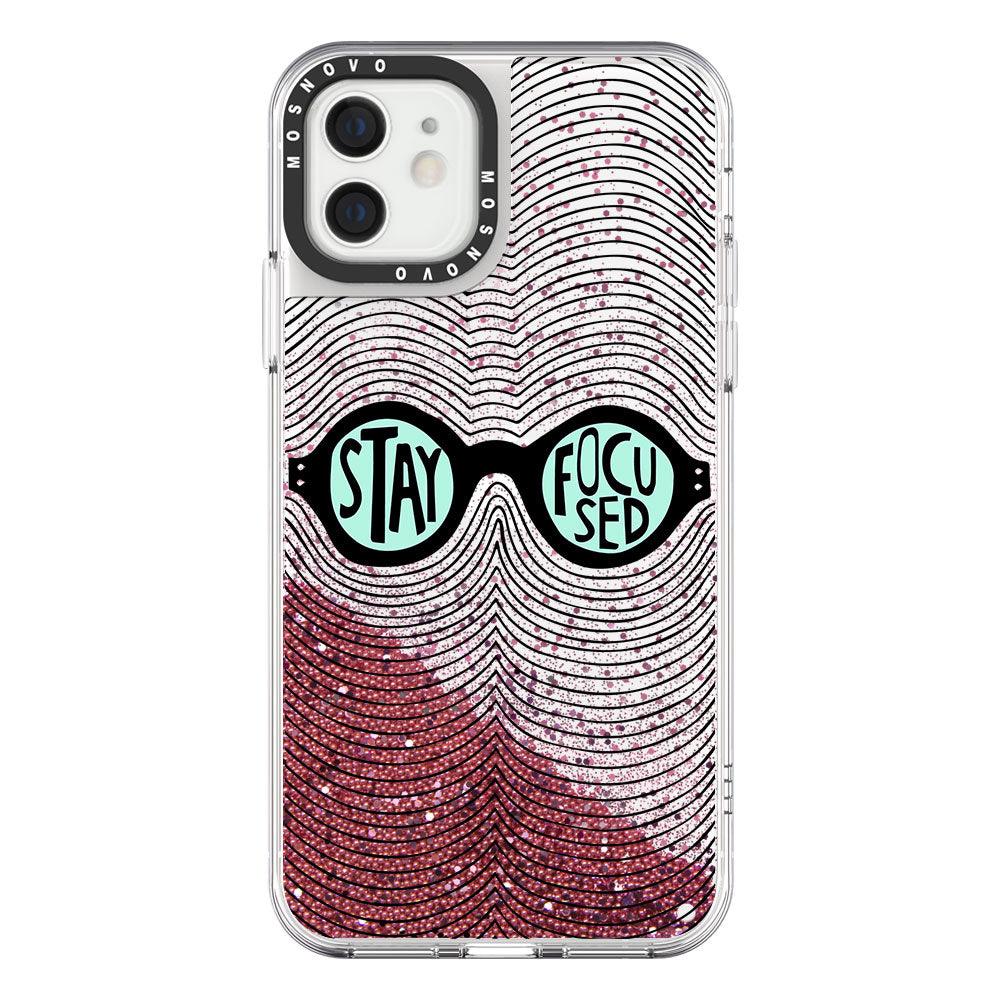 Stay Focused Quotes Glitter Phone Case - iPhone 12 Case - MOSNOVO