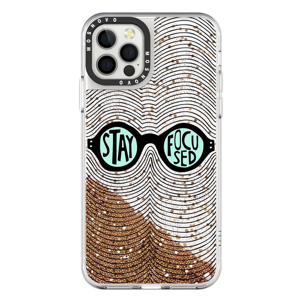 Stay Focused Quotes Glitter Phone Case - iPhone 12 Pro Case - MOSNOVO