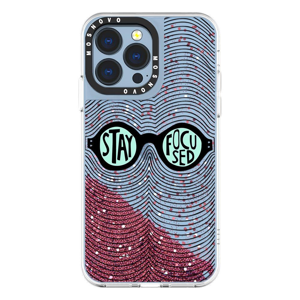 Stay Focused Quotes Glitter Phone Case - iPhone 13 Pro Case - MOSNOVO