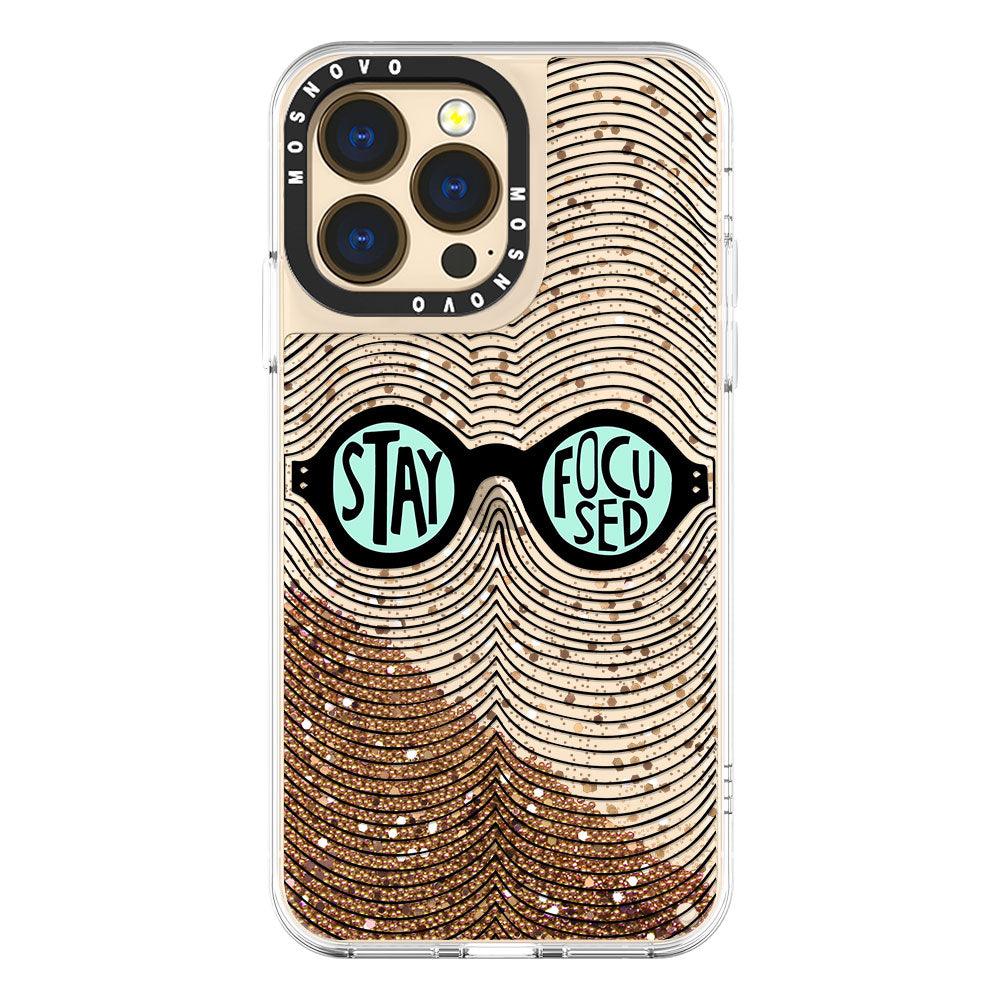 Stay Focused Quotes Glitter Phone Case - iPhone 13 Pro Case - MOSNOVO