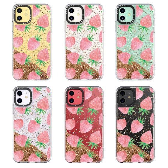 Strawberry Glitter Phone Case - iPhone 11 Case - MOSNOVO