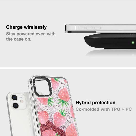 Strawberry Glitter Phone Case - iPhone 12 Mini Case - MOSNOVO