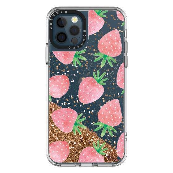 Strawberry Glitter Phone Case - iPhone 12 Pro Case - MOSNOVO