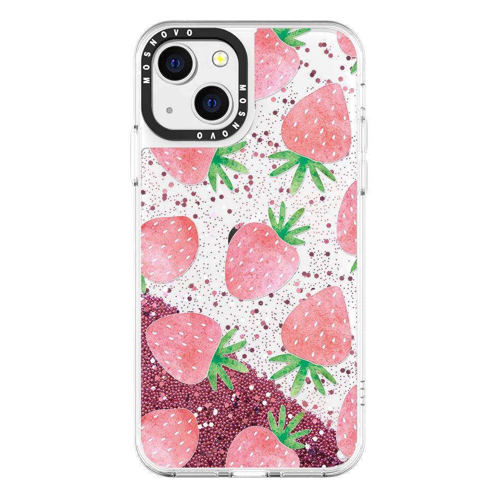 Strawberry Glitter Phone Case - iPhone 13 Case - MOSNOVO