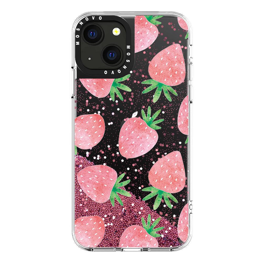 Strawberry Glitter Phone Case - iPhone 13 Case - MOSNOVO
