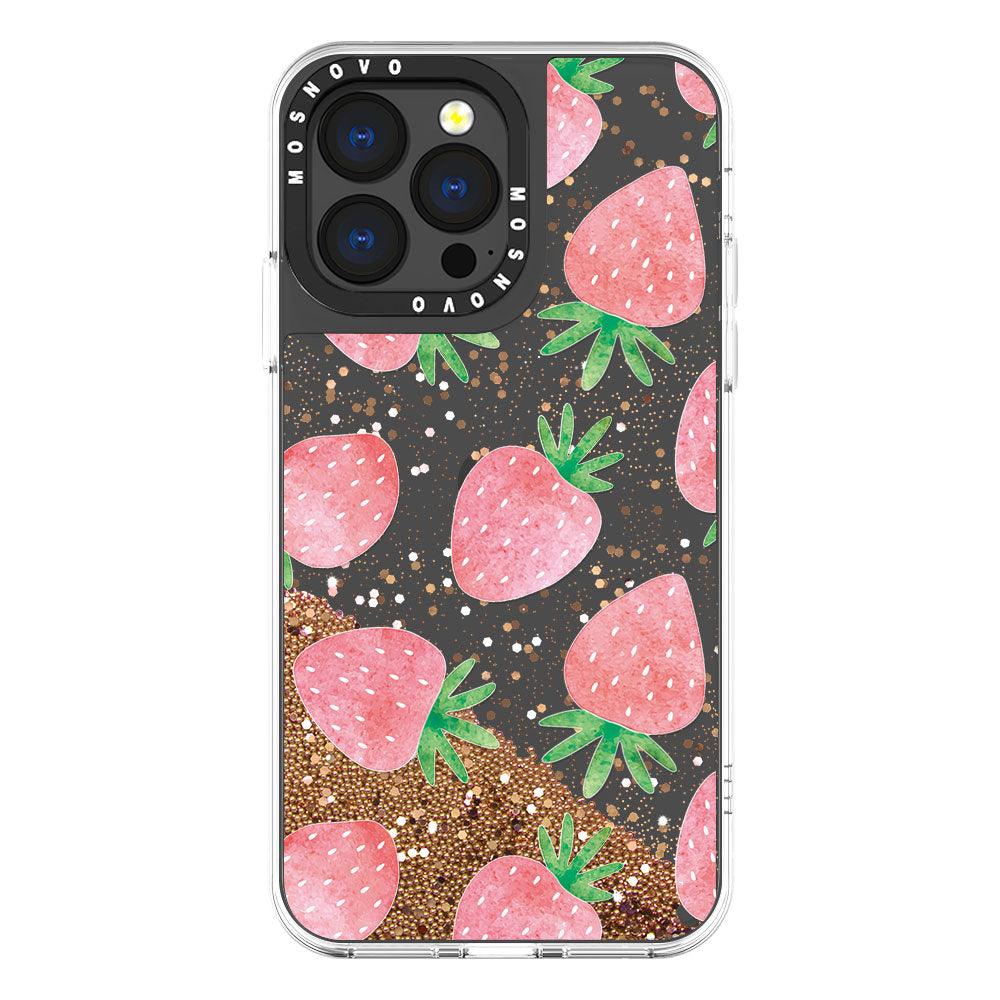 Strawberry Glitter Phone Case - iPhone 13 Pro Case - MOSNOVO