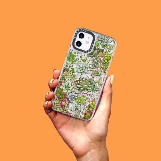 Succulent Glitter Phone Case - iPhone 11 Case - MOSNOVO