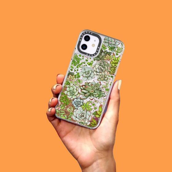 Succulent Glitter Phone Case - iPhone 11 Case - MOSNOVO