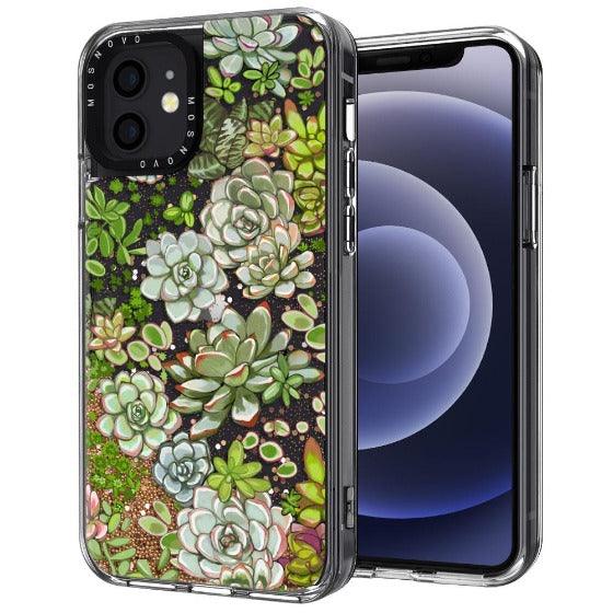 Succulent Glitter Phone Case - iPhone 12 Mini Case - MOSNOVO