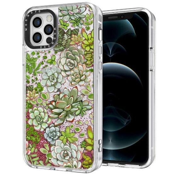 Succulent Glitter Phone Case - iPhone 12 Pro Max Case - MOSNOVO