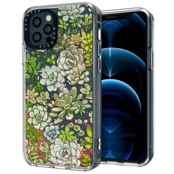 Succulent Glitter Phone Case - iPhone 12 Pro Max Case - MOSNOVO