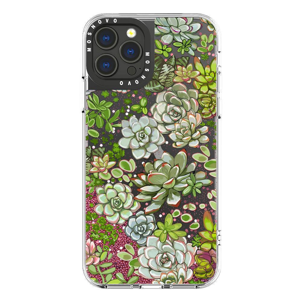 Succulent Glitter Phone Case - iPhone 13 Pro Max Case - MOSNOVO