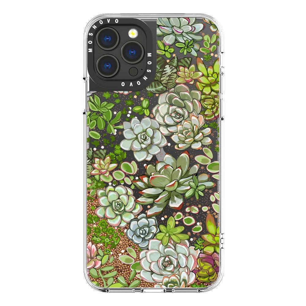 Succulent Glitter Phone Case - iPhone 13 Pro Max Case - MOSNOVO