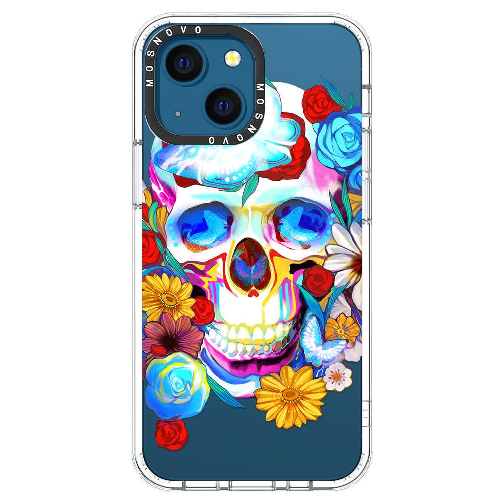 Neon Skull Phone Case - iPhone 13 Mini Case - MOSNOVO