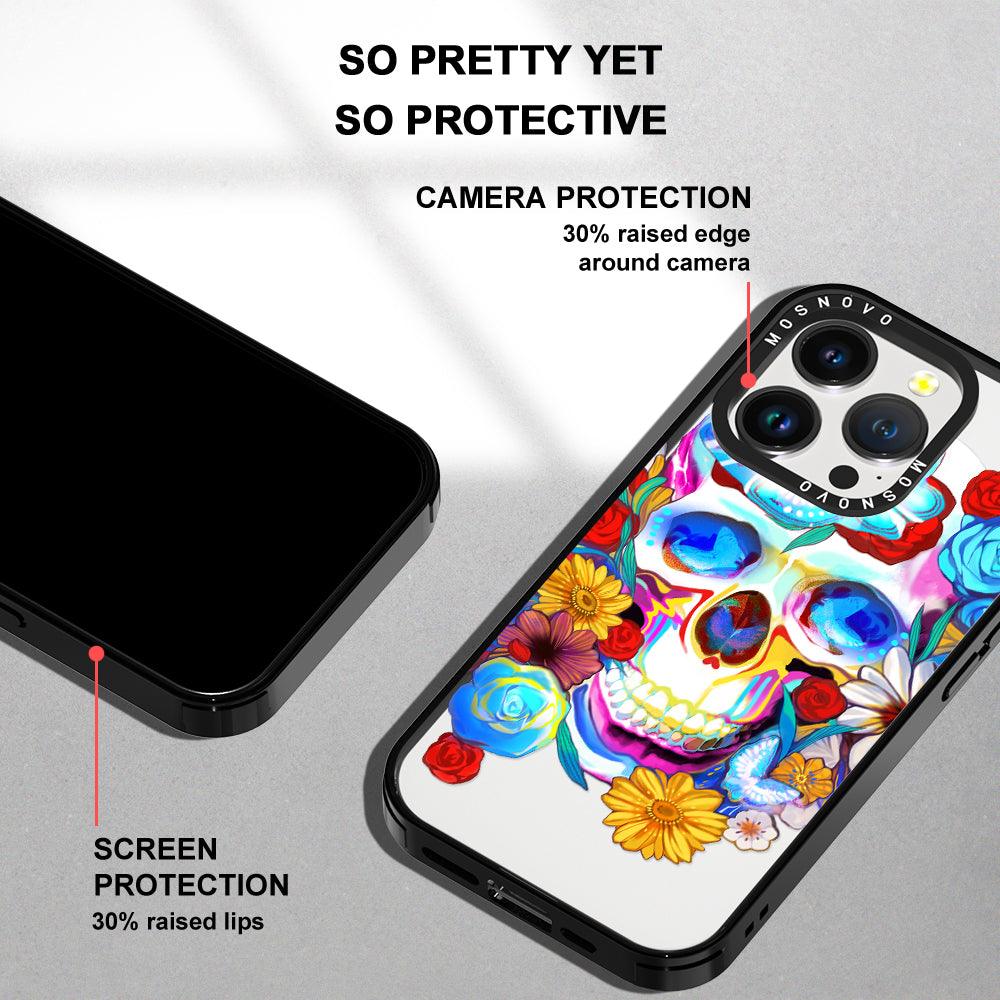 Neon Skull Phone Case - iPhone 14 Pro Case - MOSNOVO