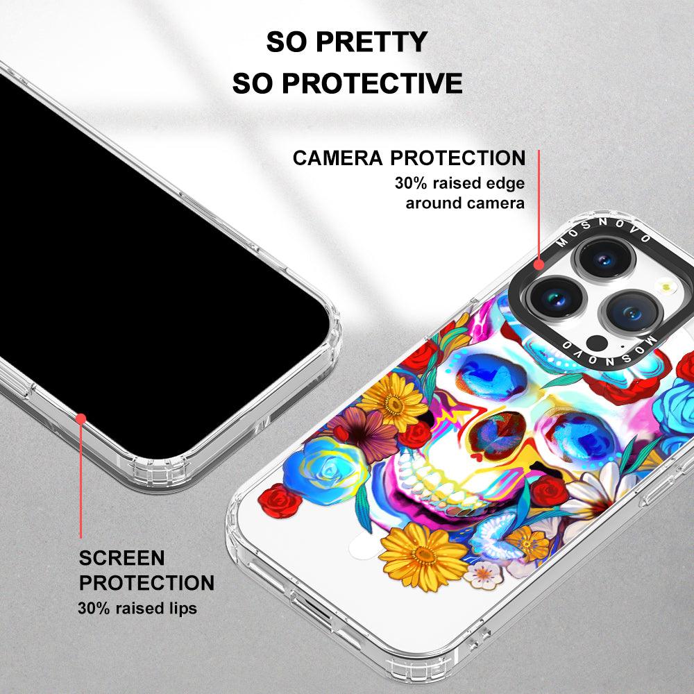 Neon Skull Phone Case - iPhone 14 Pro Case - MOSNOVO