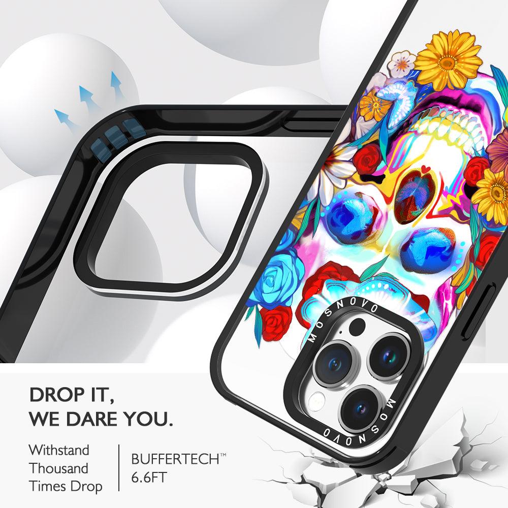 Neon Skull Phone Case - iPhone 14 Pro Max Case - MOSNOVO