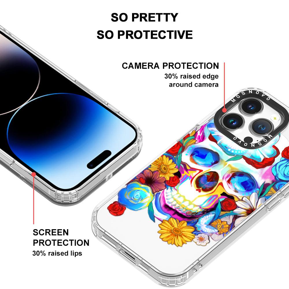 Neon Skull Phone Case - iPhone 14 Pro Max Case - MOSNOVO