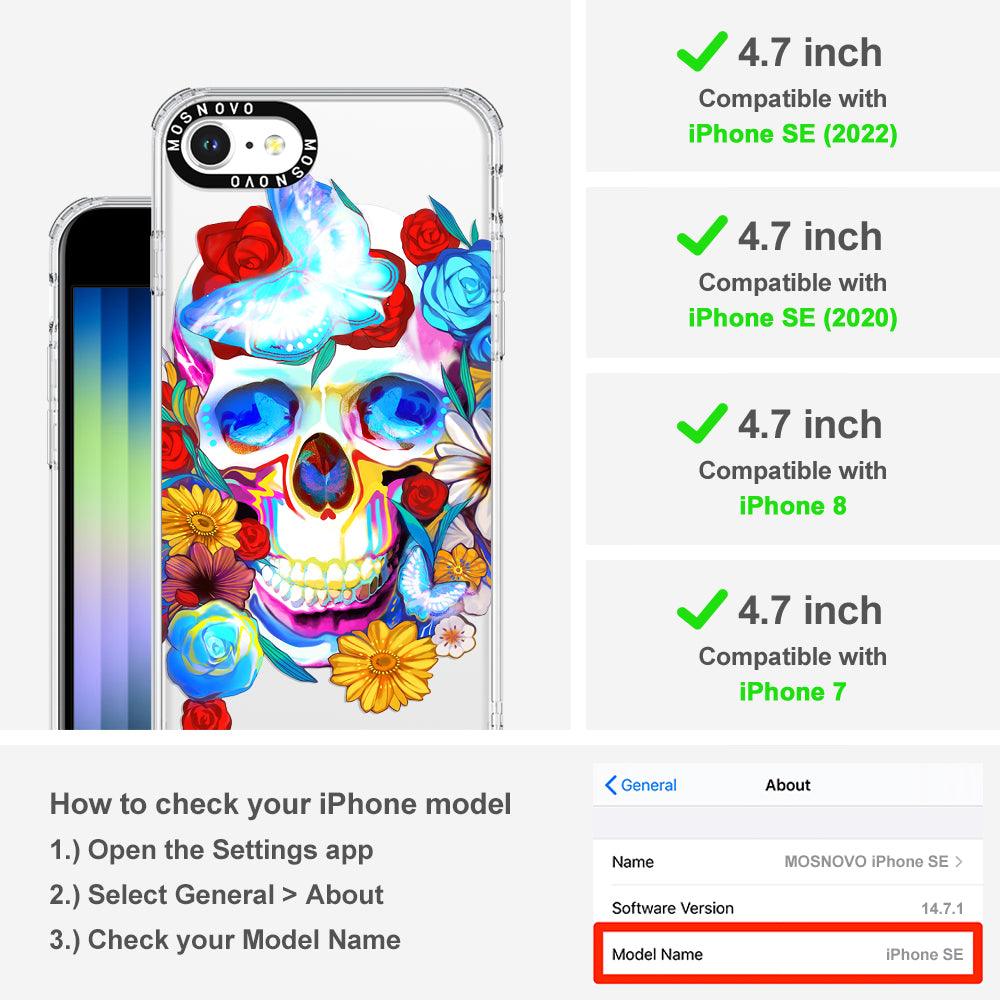 Neon Skull Phone Case - iPhone SE 2020 Case - MOSNOVO