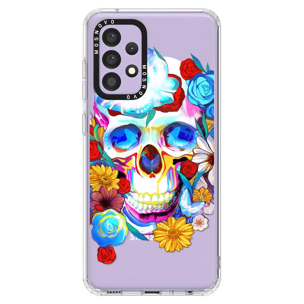 Sugar Flower Skull Phone Case - Samsung Galaxy A52 & A52s Case - MOSNOVO