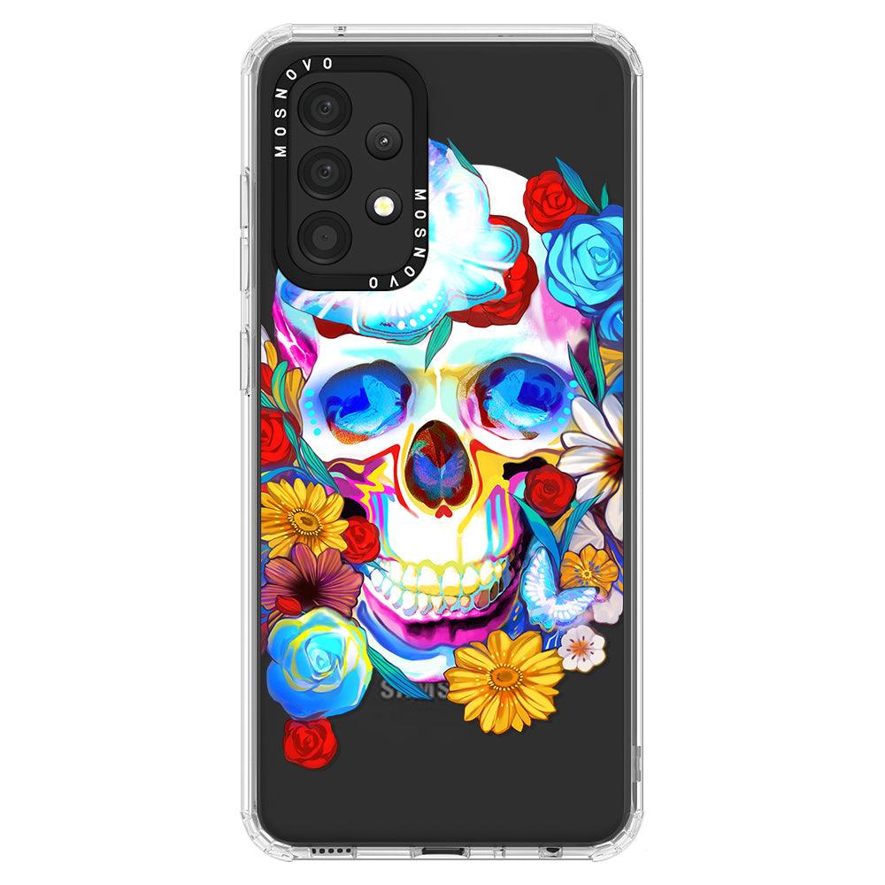 Sugar Flower Skull Phone Case - Samsung Galaxy A52 & A52s Case - MOSNOVO