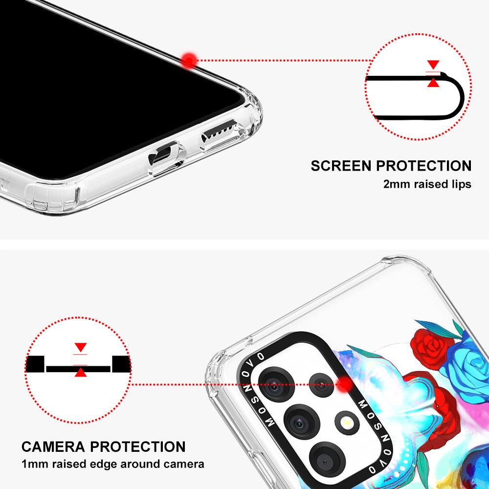 Sugar Flower Skull Phone Case - Samsung Galaxy A53 Case - MOSNOVO