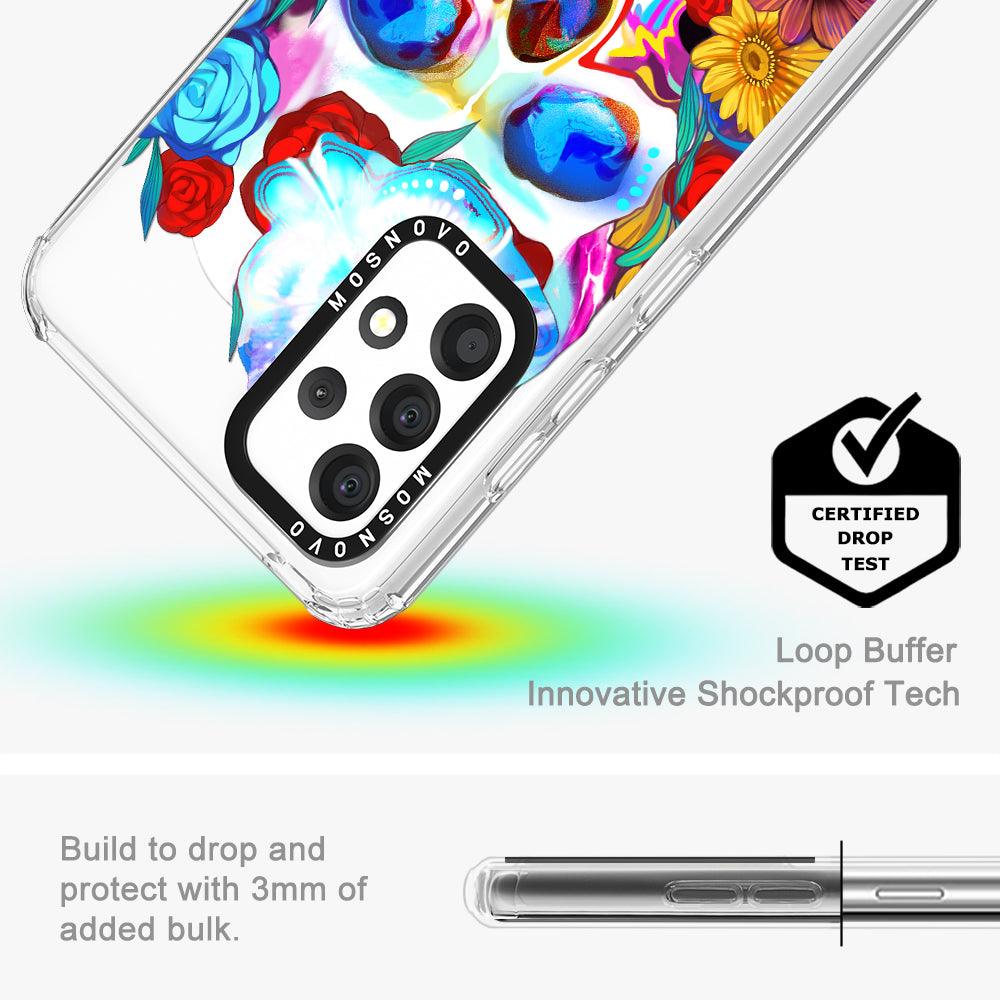 Sugar Flower Skull Phone Case - Samsung Galaxy A53 Case - MOSNOVO
