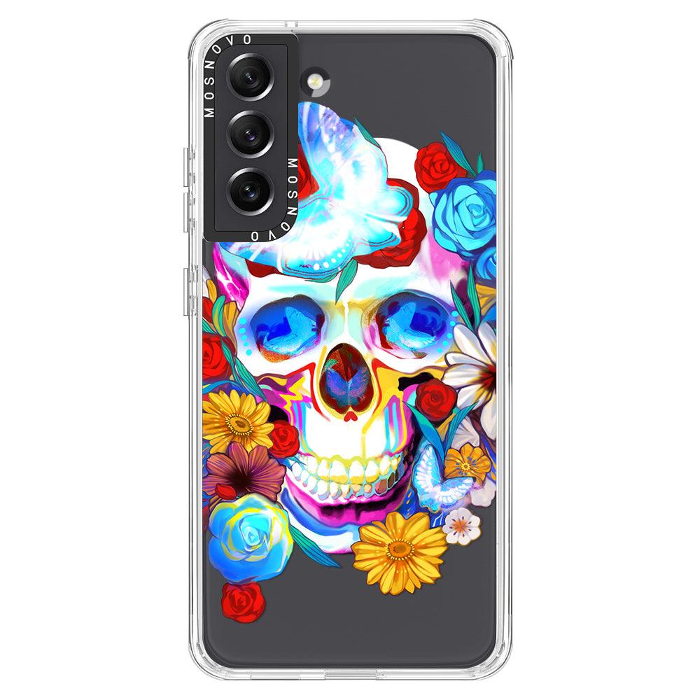 Sugar Flower Skull Phone Case - Samsung Galaxy S21 FE Case - MOSNOVO