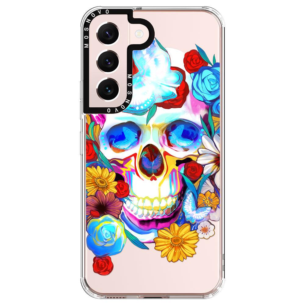 Sugar Flower Skull Phone Case - Samsung Galaxy S22 Plus Case - MOSNOVO
