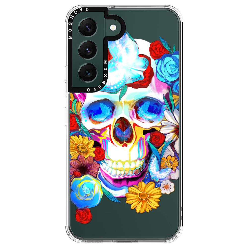 Sugar Flower Skull Phone Case - Samsung Galaxy S22 Plus Case - MOSNOVO