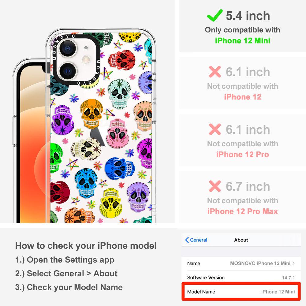 Sugar Skull Phone Case - iPhone 12 Mini Case - MOSNOVO