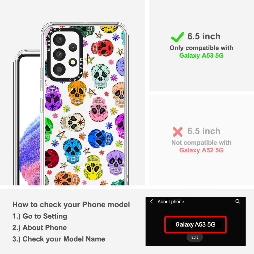 Sugar Skull Phone Case - Samsung Galaxy A53 Case - MOSNOVO