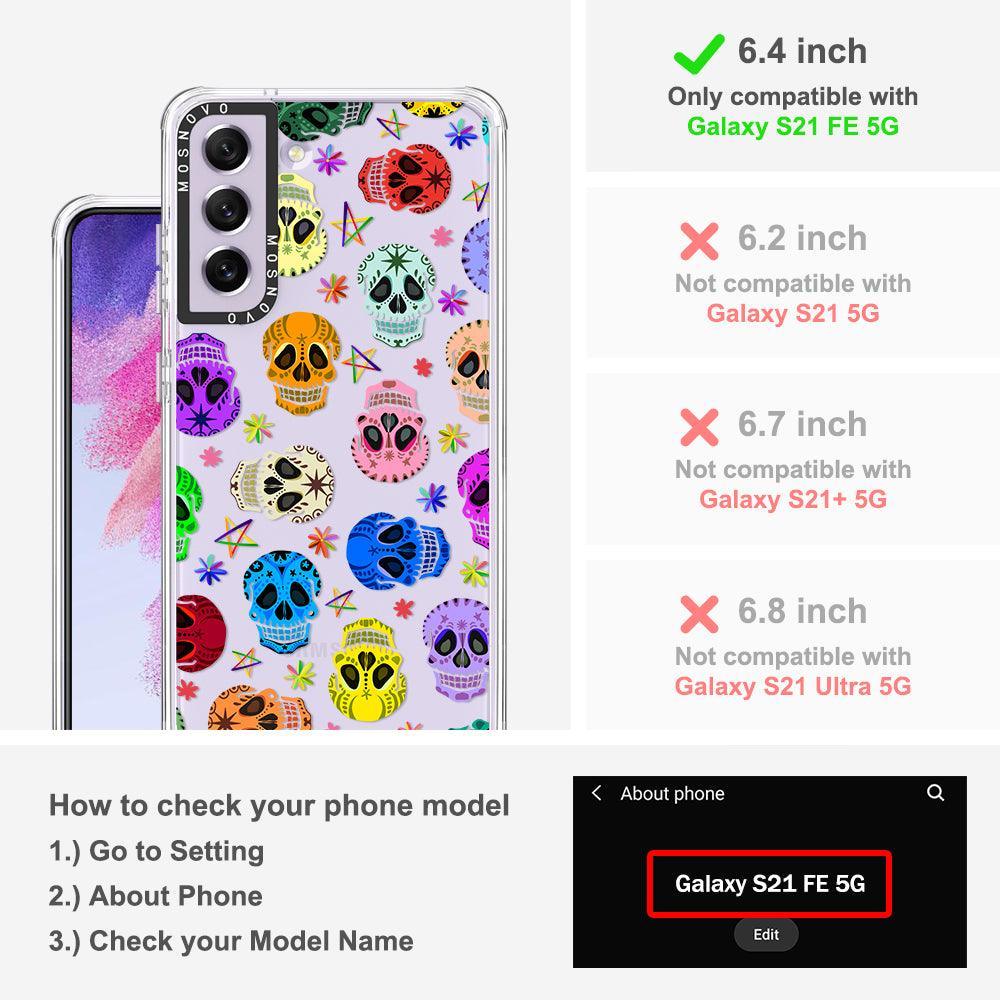 Sugar Skull Phone Case - Samsung Galaxy S21 FE Case - MOSNOVO