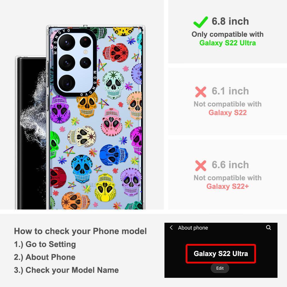 Sugar Skull Phone Case - Samsung Galaxy S22 Ultra Case - MOSNOVO