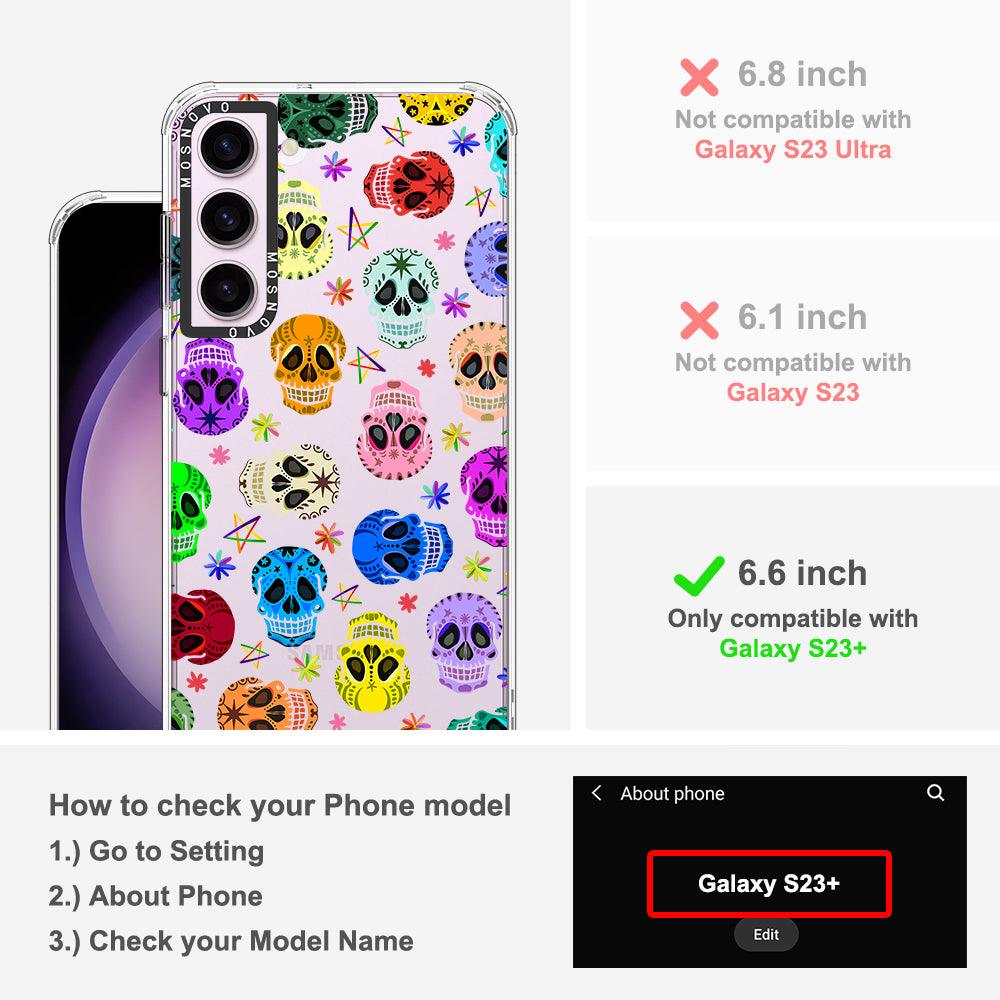 Sugar Skull Phone Case - Samsung Galaxy S23 Plus Case - MOSNOVO
