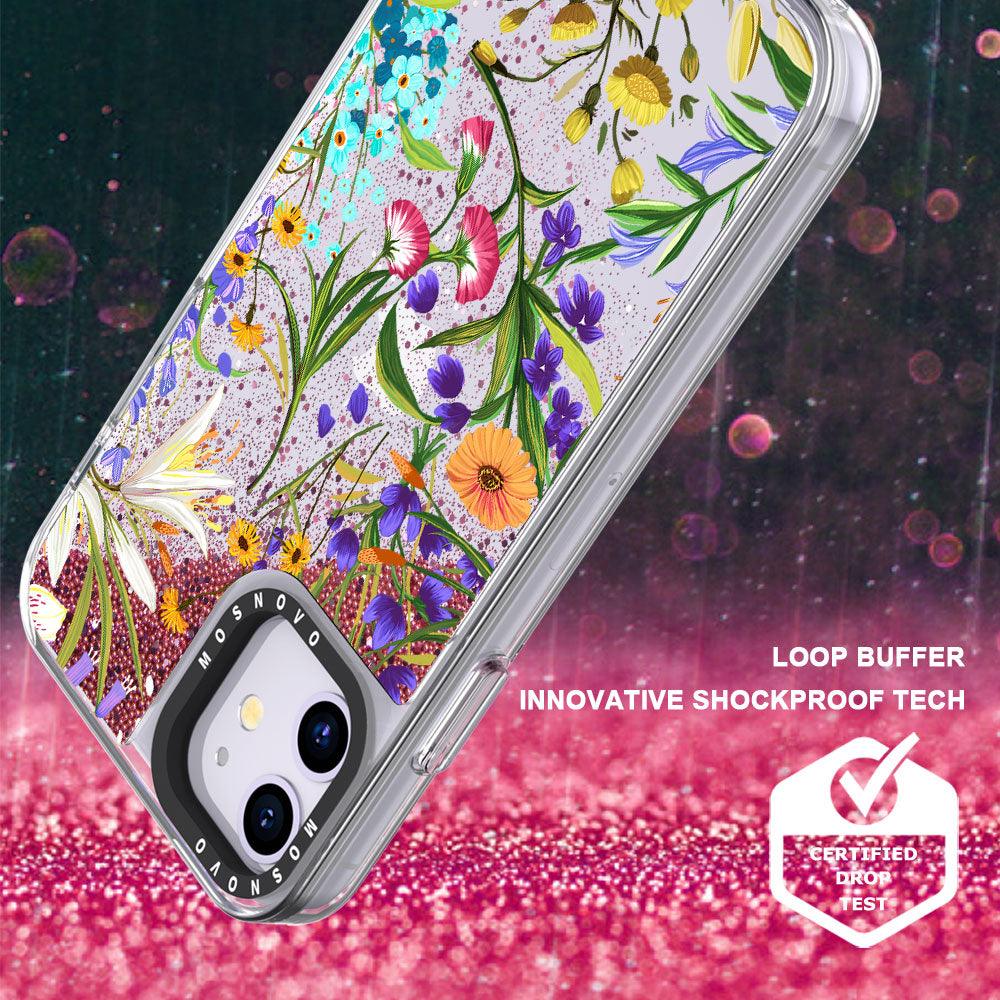 Summer Flower Holidays Glitter Phone Case - iPhone 11 Case - MOSNOVO