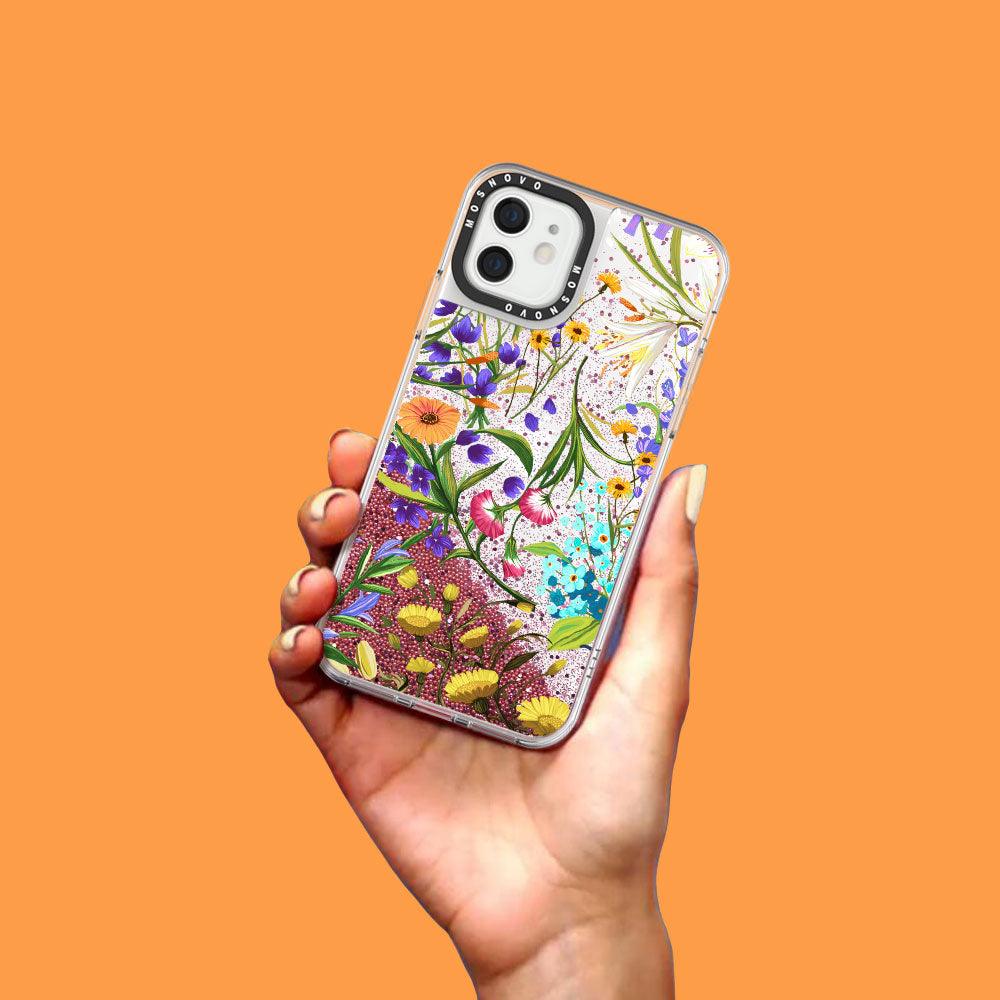 Summer Flower Holidays Glitter Phone Case - iPhone 12 Mini Case - MOSNOVO