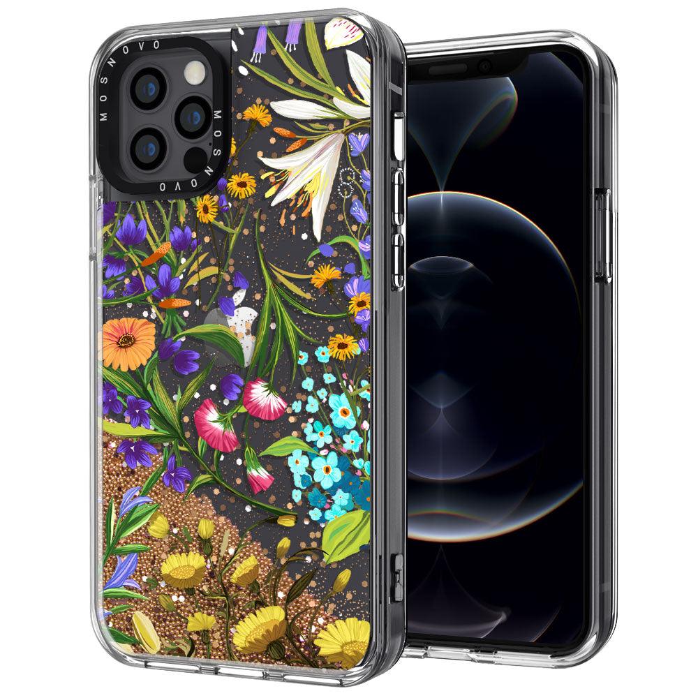 Summer Flower Holidays Glitter Phone Case - iPhone 12 Pro Max Case - MOSNOVO