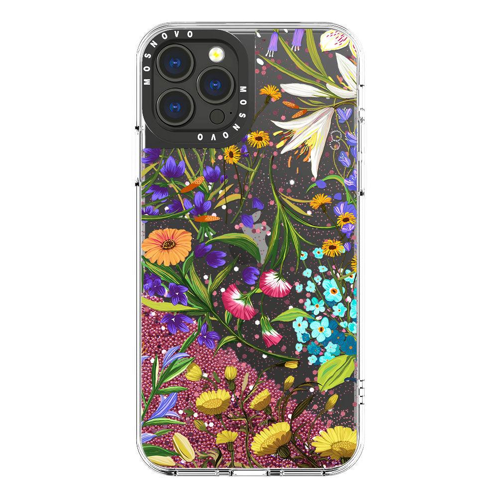 Summer Flower Holidays Glitter Phone Case - iPhone 13 Pro Max Case - MOSNOVO