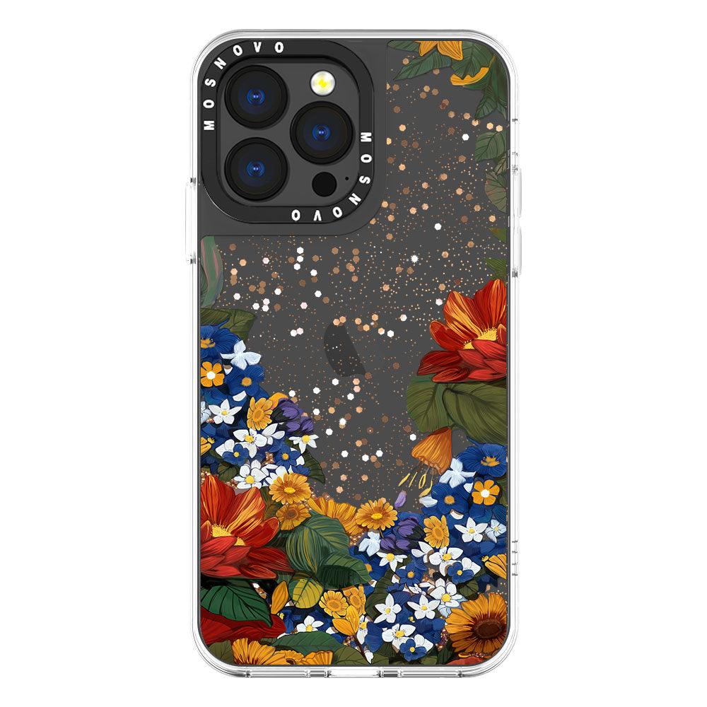 Summer Garden Glitter Phone Case - iPhone 13 Pro Case - MOSNOVO