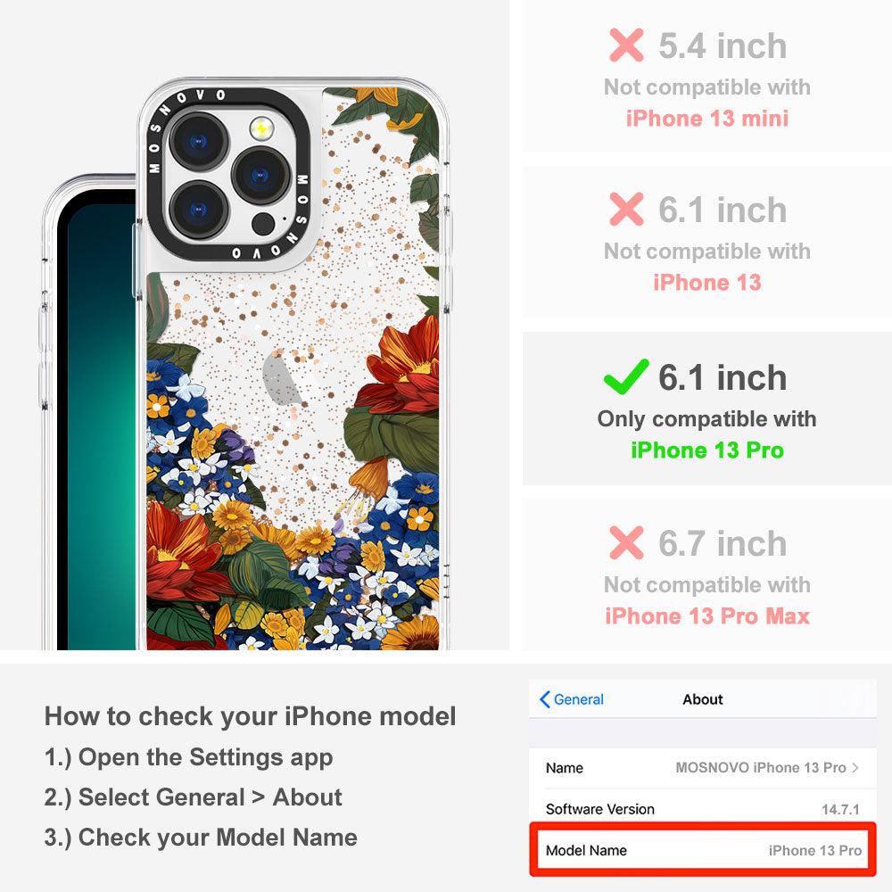 Summer Garden Glitter Phone Case - iPhone 13 Pro Case - MOSNOVO