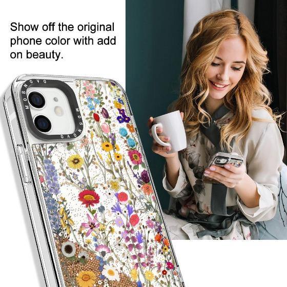 Summer Meadow Glitter Phone Case - iPhone 12 Case - MOSNOVO