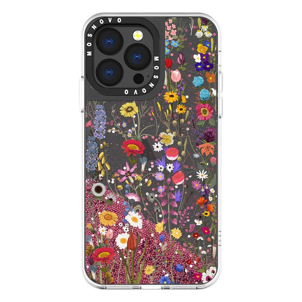 Summer Meadow Glitter Phone Case - iPhone 13 Pro Case - MOSNOVO