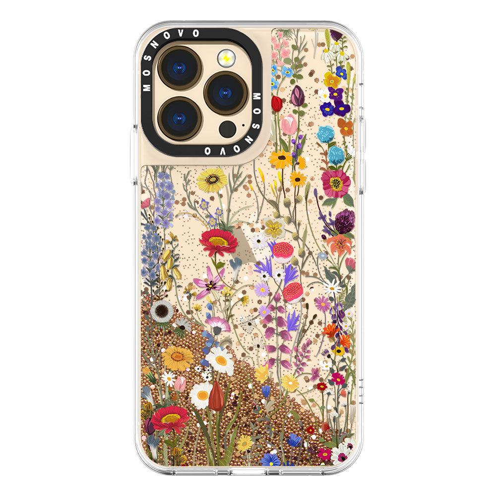 Summer Meadow Glitter Phone Case - iPhone 13 Pro Case - MOSNOVO