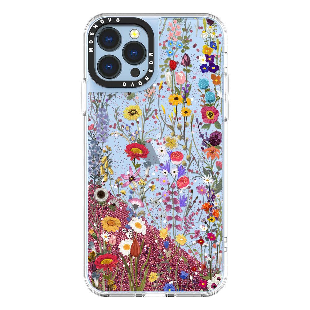 Summer Meadow Glitter Phone Case - iPhone 13 Pro Max Case - MOSNOVO