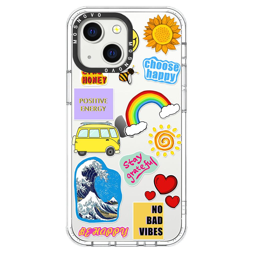 Happy Vibes Phone Case - iPhone 13 Mini Case - MOSNOVO