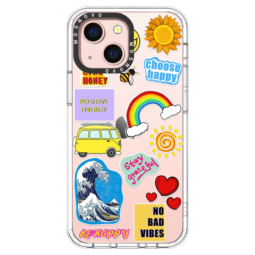 Happy Vibes Phone Case - iPhone 13 Mini Case - MOSNOVO