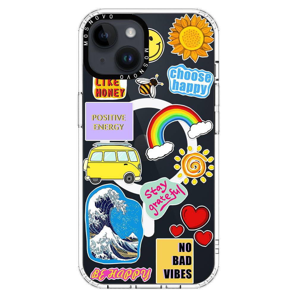Happy Vibes Phone Case - iPhone 14 Plus Case - MOSNOVO