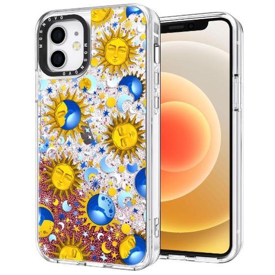 Sun and Moon Glitter Phone Case - iPhone 12 Mini Case - MOSNOVO